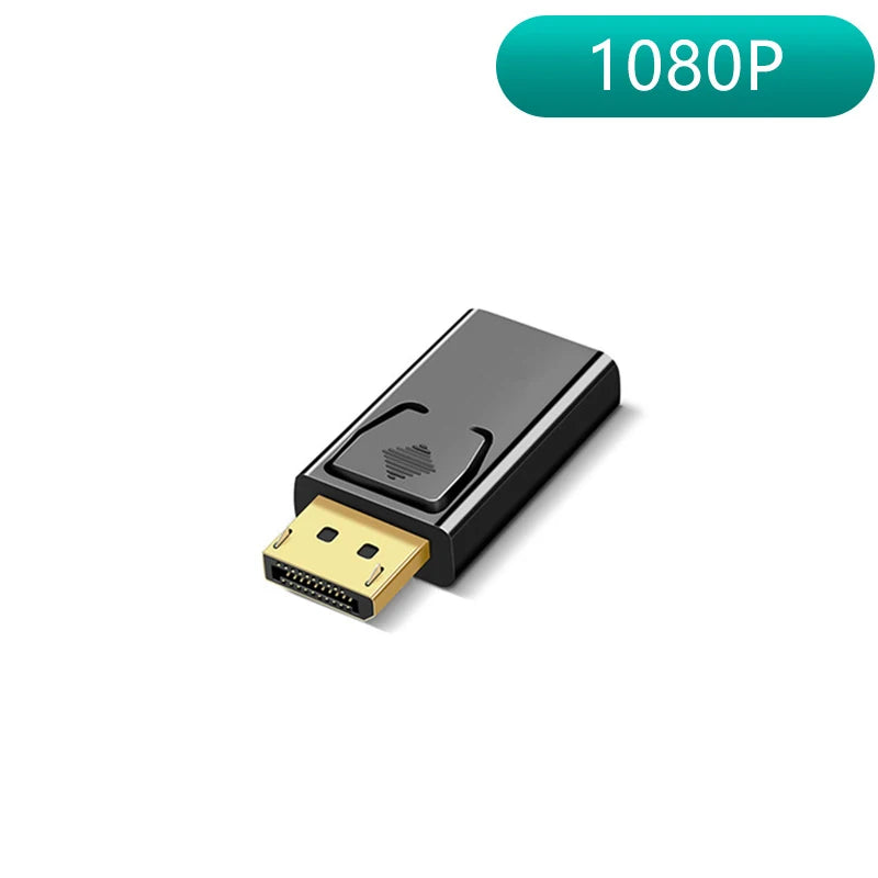 DP to Male to Female Converter 4K Display Port to -Compatible Adapter Video Audio HD Cable for PC TV Laptop Projector