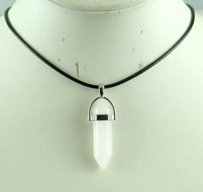Natural stone Quartz crystal Turquoise tiger eye aventurine Hexagonal column pendulum Pendant for diy Jewelry making necklace