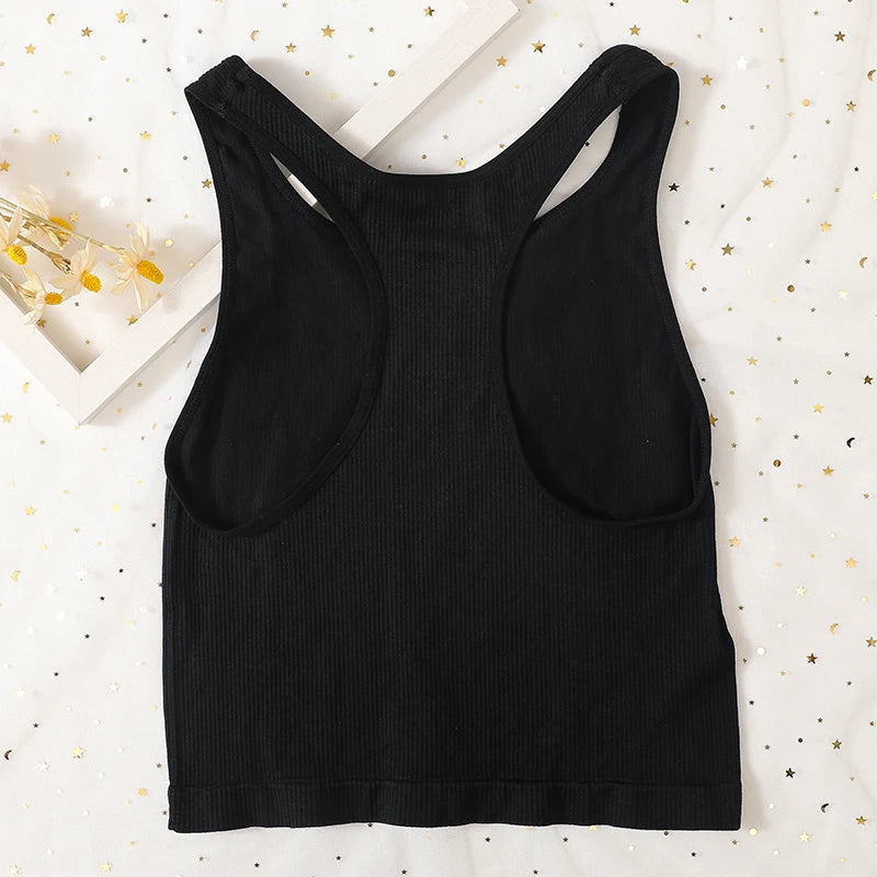 Women Tank Top Seamless Underwear Basic Sports Y-Shape Tops Sleeveless Cropped Sexy Lingerie Women Tops Summer Backless Camisole