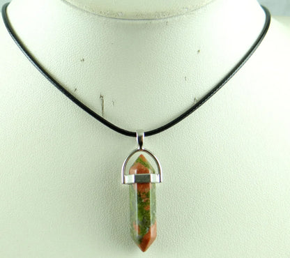 Natural stone Quartz crystal Turquoise tiger eye aventurine Hexagonal column pendulum Pendant for diy Jewelry making necklace