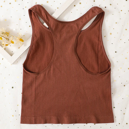 Women Tank Top Seamless Underwear Basic Sports Y-Shape Tops Sleeveless Cropped Sexy Lingerie Women Tops Summer Backless Camisole