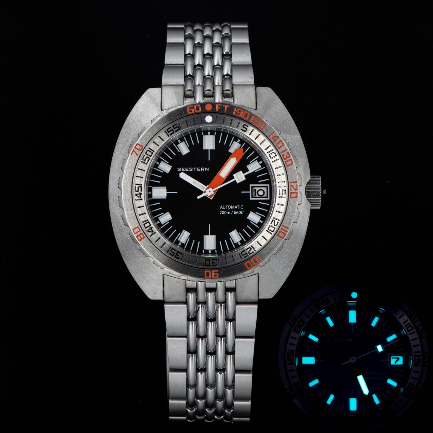 Top Brand Diver Watch Men SUB300T Automatic Mechanical Sapphire Glass Luminous Date 200m Turn Bracelet Seestern Wristwatch Retro