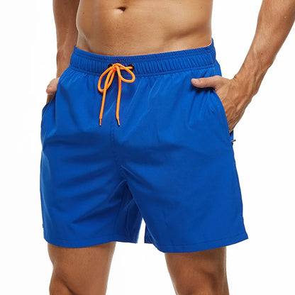 Escatch Brand 2025 Men's Stretch Swim Trunks Quick Dry Beach Shorts With Zipper Pockets and Mesh Lining
