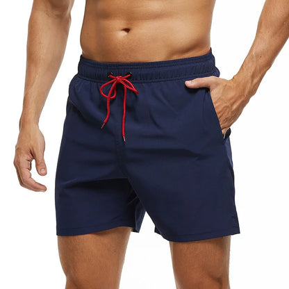 Escatch Brand 2025 Men's Stretch Swim Trunks Quick Dry Beach Shorts With Zipper Pockets and Mesh Lining