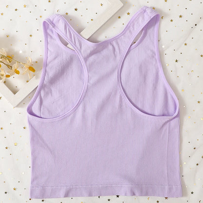 Women Tank Top Seamless Underwear Basic Sports Y-Shape Tops Sleeveless Cropped Sexy Lingerie Women Tops Summer Backless Camisole