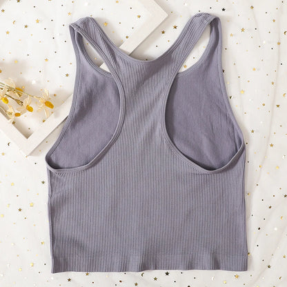 Women Tank Top Seamless Underwear Basic Sports Y-Shape Tops Sleeveless Cropped Sexy Lingerie Women Tops Summer Backless Camisole