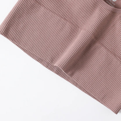 Women Tank Top Ribbed Crop Tops Female Seamless Underwear Wireless Bras Sexy Lingerie Girls Fitness Camis O-neck Sports Camisole