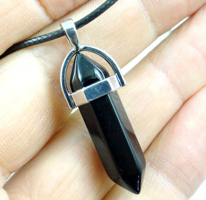 Natural stone Quartz crystal Turquoise tiger eye aventurine Hexagonal column pendulum Pendant for diy Jewelry making necklace