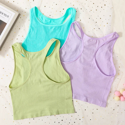 Women Tank Top Seamless Underwear Basic Sports Y-Shape Tops Sleeveless Cropped Sexy Lingerie Women Tops Summer Backless Camisole