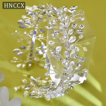 HNCCX Silver Color Alloy Leaves Hair Accessories For Elegant Girls Bride Wedding Hair Jewelry Pearl Headpieces Gift CP603