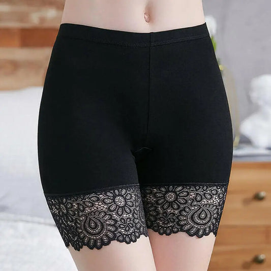 Sexy Lace Edge Soft Seamless Safety Short Pants Summer Under Skirt Shorts Modal Ice Silk Breathable Short Tights Women Underwear