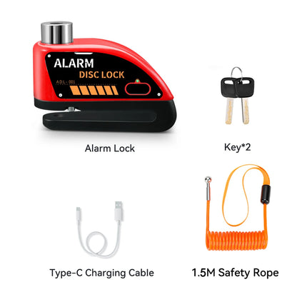 Extractme Motorcycle Alarm Disc Brake Lock 120dB Bicycle Wheel Disk Padlock Security Anti-Theft Lock Scooter Alarma Motocicleta