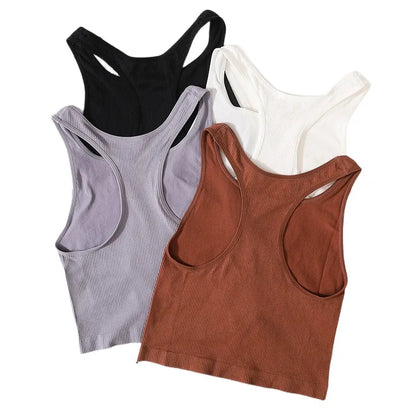 Women Tank Top Seamless Underwear Basic Sports Y-Shape Tops Sleeveless Cropped Sexy Lingerie Women Tops Summer Backless Camisole