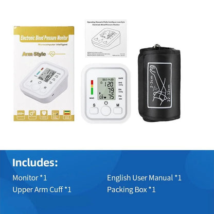 Portable Tonometer Digital Tensiometer Heart Rate Monitor Arm Blood Pressure Monitor BP Equipment Automatic Professional Medical