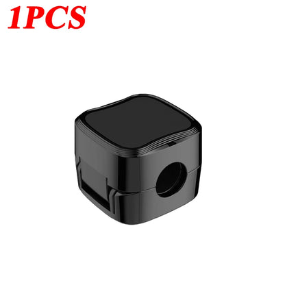Small black Magnetic Cable Clip Cable Holder Adhesive Wire Keeper Cord Cable Organizer for Home Office Under Desk Management shown isolated on white background.