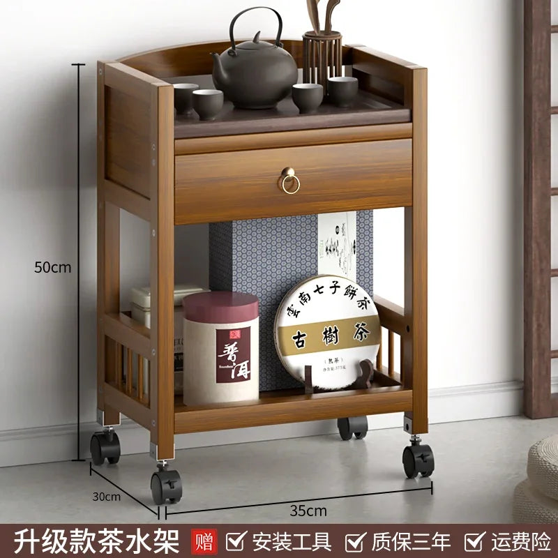 Multifunctional Living Room Center Table Drawer Design Bedside Table Universal Pulley Side Table All-match Scene Home Furniture