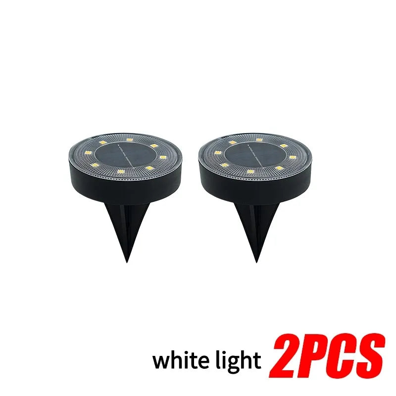 LED Outdoor Solar Power Ground Light IP68 Waterproof Lighting Control Path Deck Lights Yard Driveway Lawn Garden Decoration Lamp