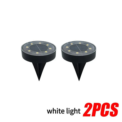 LED Outdoor Solar Power Ground Light IP68 Waterproof Lighting Control Path Deck Lights Yard Driveway Lawn Garden Decoration Lamp