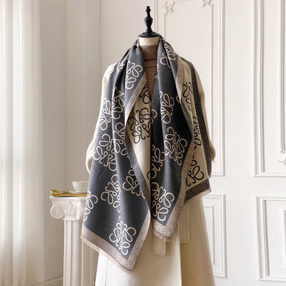 2025 Luxury Brand Women's Winter Warm Cashmere Scarf - Pashmina Shawl Wrap, Hijab, Travel Stole, Echarpe, Thick Warm Blanket