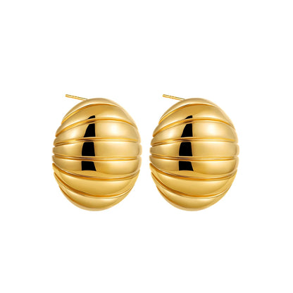 Trendy Stainless Steel Multilayer Circle Twist Knot Earrings for Women Texture Mixed Color Gold Plated Statement Earring Bijoux