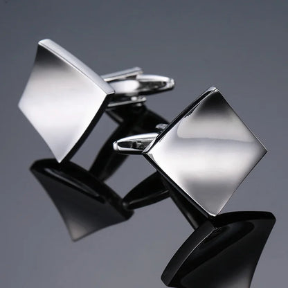 Cufflinks For Men Luxury Silvery Cuffs Retro Metal Cuff Links Mens French Square Button Shirts Business Jewelry Gift For Wedding