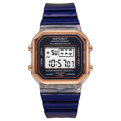 Fashion Brand Student Transparent Electronic Watch Candy Multicolor LED Ladies Sports Waterproof Wirstwatch Clock Gift relógio