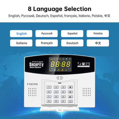 Fuers Tuya Smart WIFI 4G 2G GSM Alarm System Burglar Alarm 433MHZ Wireless Wired Security Zone Link Alexa Google Motion Sensor