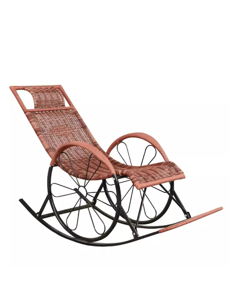 Summer Rocking Chair Recliner Rocking for Balcony Garden Leisure Relax Wicker Armchair Lazy Chair Lounge Chair Home Furniture