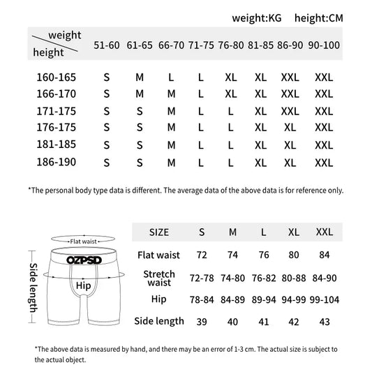 1Pcs Sexy Men Underwear Boxers Men's Panties Lingerie Breathable Printed Male Underpants Plus Size Man Boxer Briefs Mens Trunks