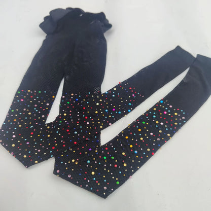 Summer Children's Tight Fitting Pantyhose Baby's Cute Sparkling Fishnet Diamond Pants Hollow Latin Dance Leggings Girl's Gift