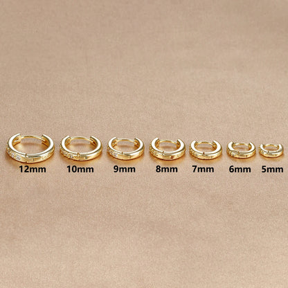 1Pair Stainless Steel Huggie Minimal Hoop Earrings Little Crystal Zirconia Thin Helix Tragus Cartilage Earrings Piercing Jewelry