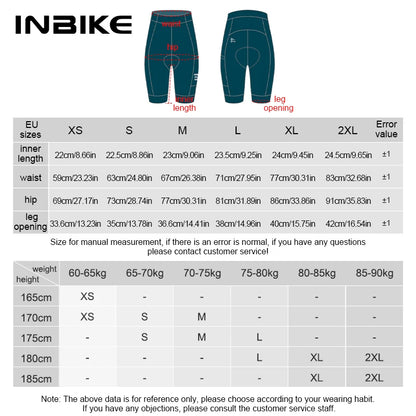 INBIKE Pro Summer Men's Cycling Shorts Bicycle Pants Shock-absorbing Cycling Clothing Mountain Road Bike Tousers With pocket
