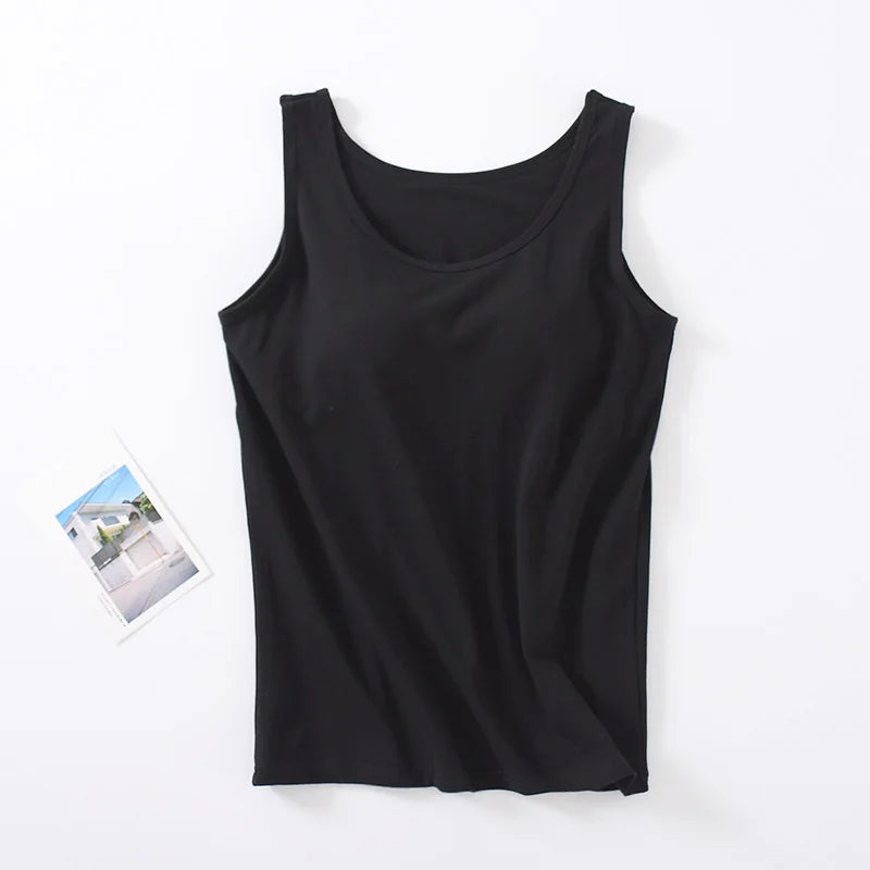 Lingeries For Woman Sleep Shirts New Cotton Sleepwear Tops Chest Pad Casual Bottoming T-shirt Nightwear Vest One Piece Pajamas