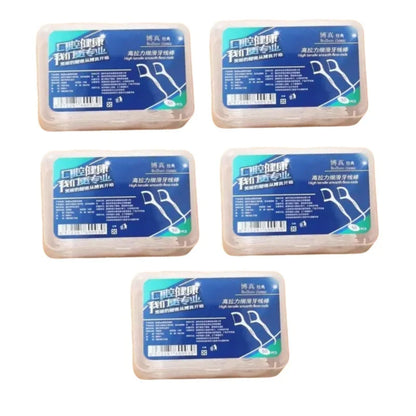 50Pcs/Box Portable Disposable Dental Floss Plastic Toothpick High-tension Dental Floss Stick Dental Floss Box ﻿Oral Care 치실 디스펜서
