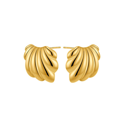 Trendy Stainless Steel Multilayer Circle Twist Knot Earrings for Women Texture Mixed Color Gold Plated Statement Earring Bijoux