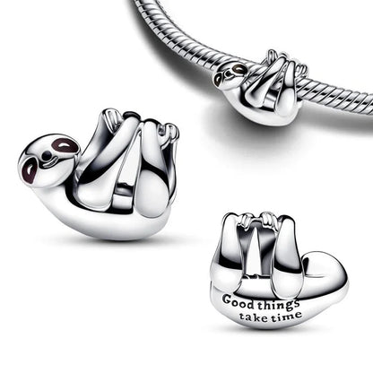 Cute Hanging Sloth Charm Fit Original Pan Bracelet DIY Women Jewelry Gift Sweet Animals Beads 2024 New Arrivals