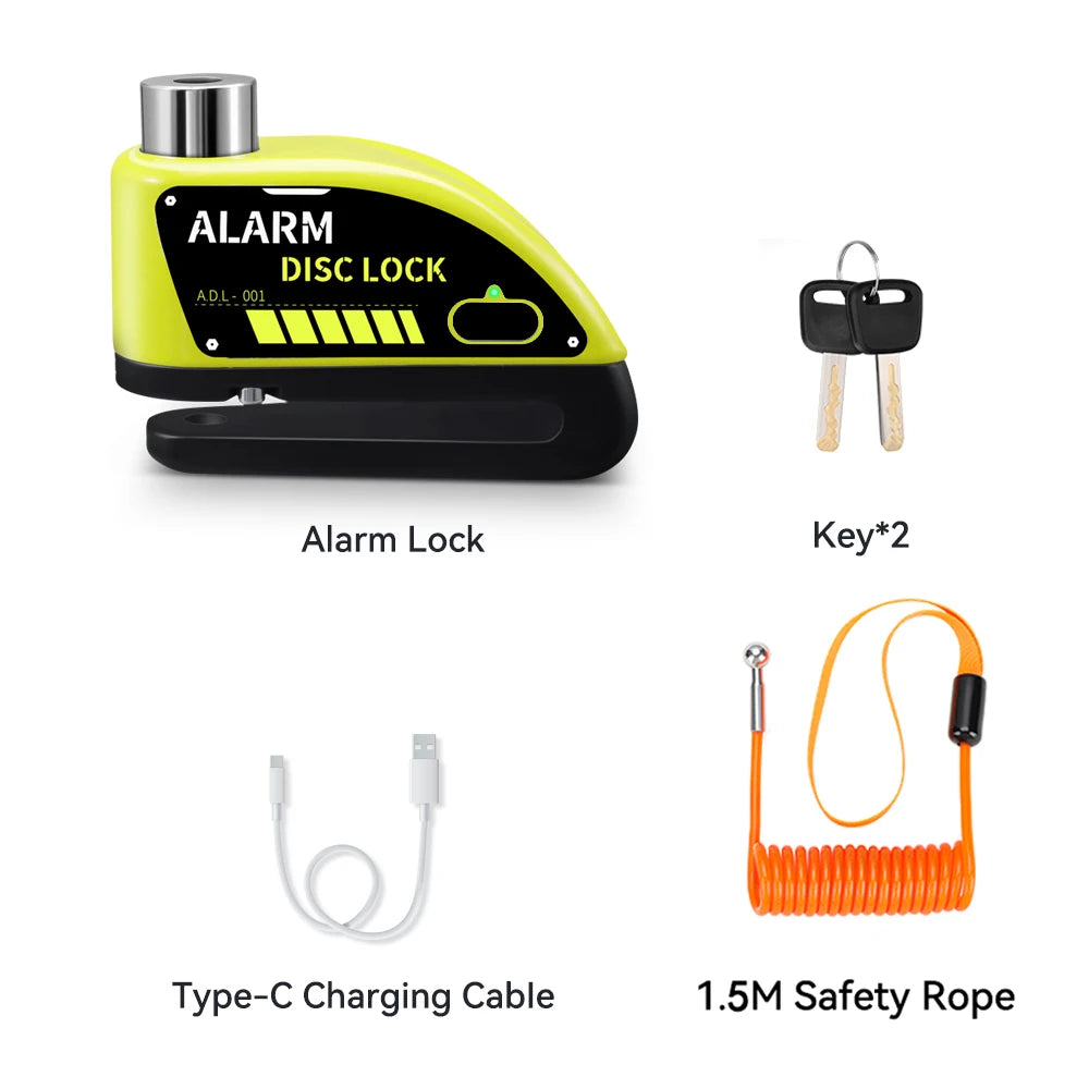 Extractme Motorcycle Alarm Disc Brake Lock 120dB Bicycle Wheel Disk Padlock Security Anti-Theft Lock Scooter Alarma Motocicleta