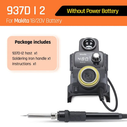 Silverflo 937DI Cordless Soldering Station Portable Soldering Station with Sleep Mode for DEWALT/Milwaukee/MAKITA/Battery 18/20V