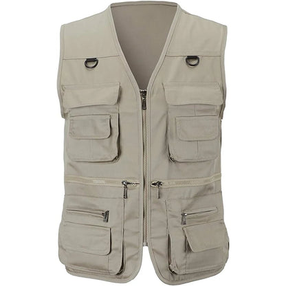 Summer Men Tactical Hiking Fishing Vest Multi-pocket Photographer Waistcoat Outdoor Leisure Male Thin Cargo Jacket Vests S-6XL