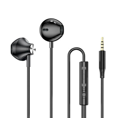 For Samsung Headphones HiFi Surround Sound In-ear USB Type C 3.5mm With wire control Wired Earplugs For Galaxy S24 S23 S22 Ultra shown in sleek black design with inline remote and audio jack.