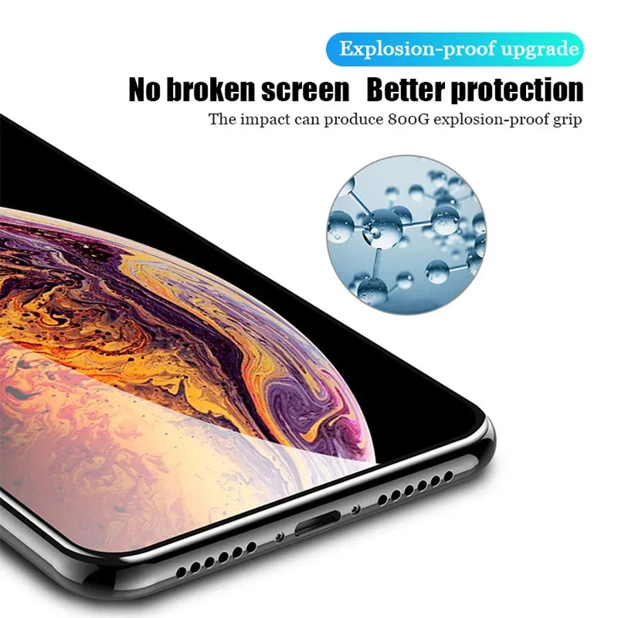 3PCS Full Cover Tempered Glass for iPhone 16 15 14 13 12 11 Pro Max Screen Protector for iPhone 16e 13 12 Mini X XR XS SE 2020