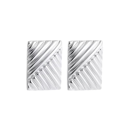 Trendy Stainless Steel Multilayer Circle Twist Knot Earrings for Women Texture Mixed Color Gold Plated Statement Earring Bijoux
