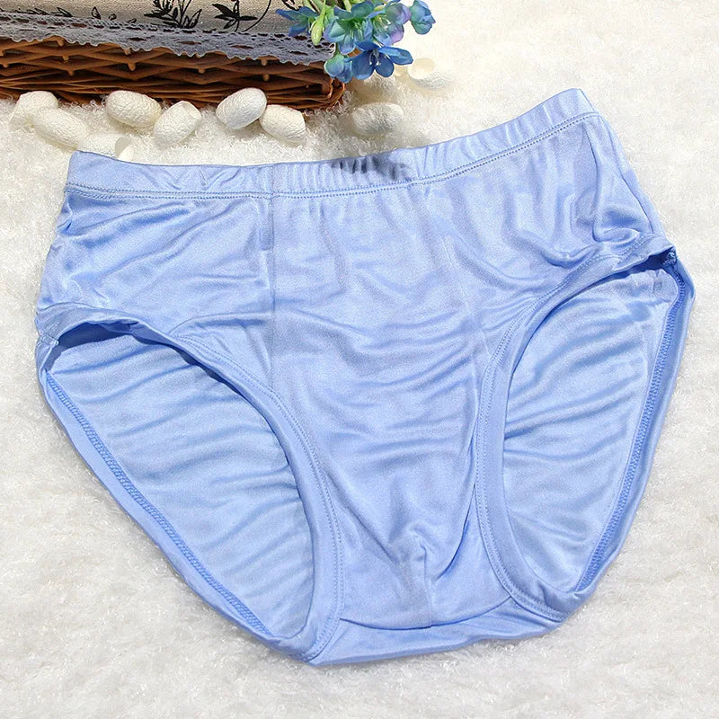 Birdtree Men's 100% Real Silk Thin Summer Briefs Knitted Seamless Panties Underwear Lingerie New 2023 U34608C