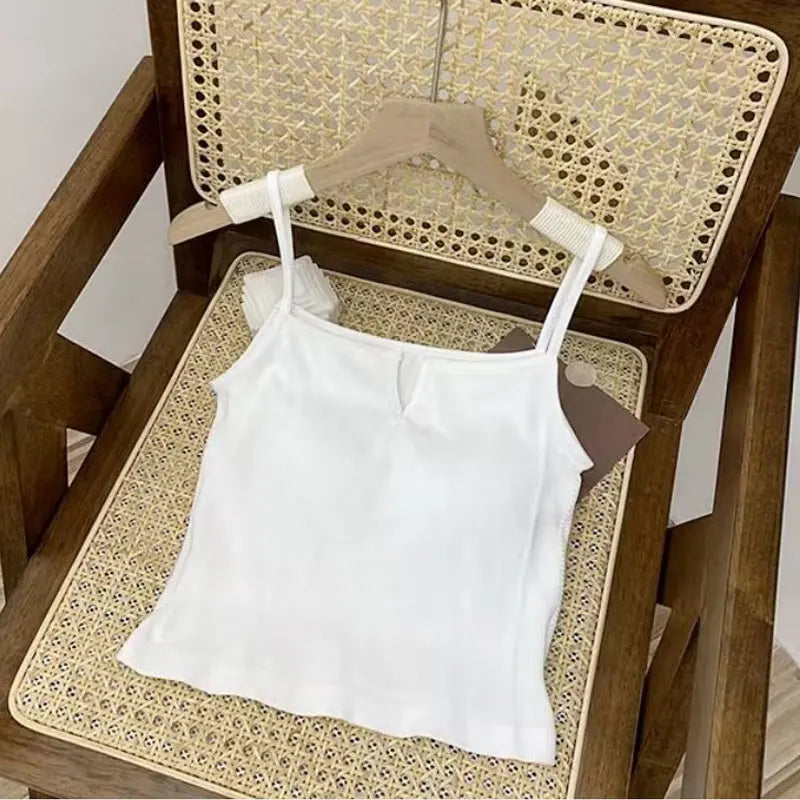 Sexy Solid Color Camisole Underwear Sleeveless For Women Summer Tube Tops Black Girls Soft Bustier Lingerie Tank V-neck Top Vest