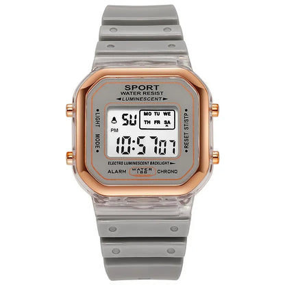 Fashion Brand Student Transparent Electronic Watch Candy Multicolor LED Ladies Sports Waterproof Wirstwatch Clock Gift relógio