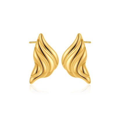 Trendy Stainless Steel Multilayer Circle Twist Knot Earrings for Women Texture Mixed Color Gold Plated Statement Earring Bijoux