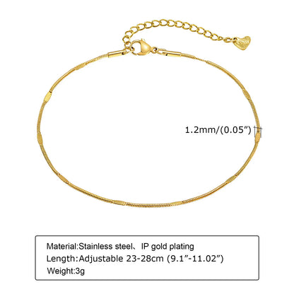 Anklet Bracelet on Legs Stainless Steel ,waterproof Adjustable Beach Beaded Ball Cuban Link Summer Boho Foot Jewelry for Women