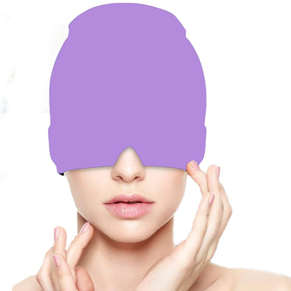 Headache Migraine Relief Hat Gel Ice Cold Compress Therapy Cap Ice Head Wrap Pack Eye Mask For Pressure Relieve Pain Ice Hat