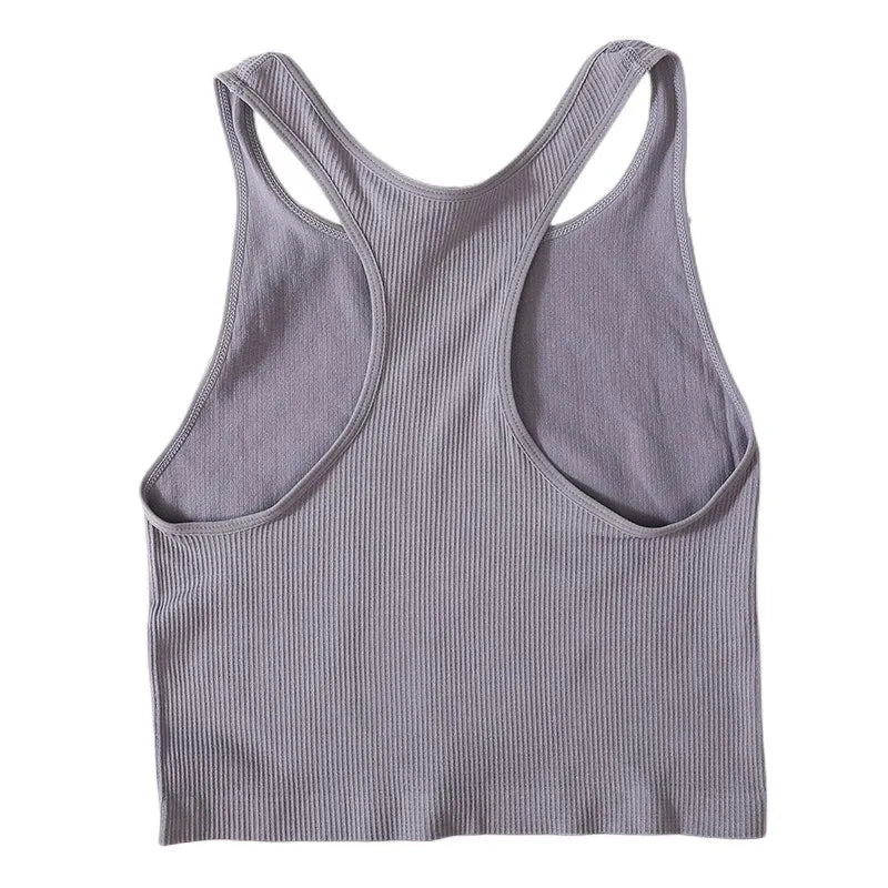 Women Tank Top Seamless Underwear Basic Sports Y-Shape Tops Sleeveless Cropped Sexy Lingerie Women Tops Summer Backless Camisole