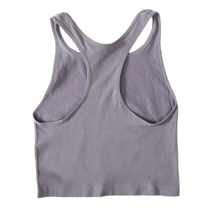 Women Tank Top Seamless Underwear Basic Sports Y-Shape Tops Sleeveless Cropped Sexy Lingerie Women Tops Summer Backless Camisole